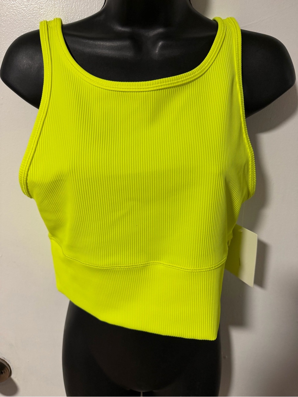 NWT lululemon size 10 Neon Yellow Ribbed Crop Tank Top - Women